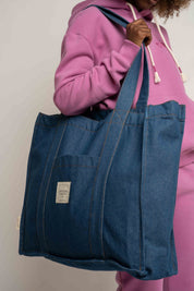 TORBA TYPU SHOPPER  BAG JEANSOWA NIEBIESKA - LIDO