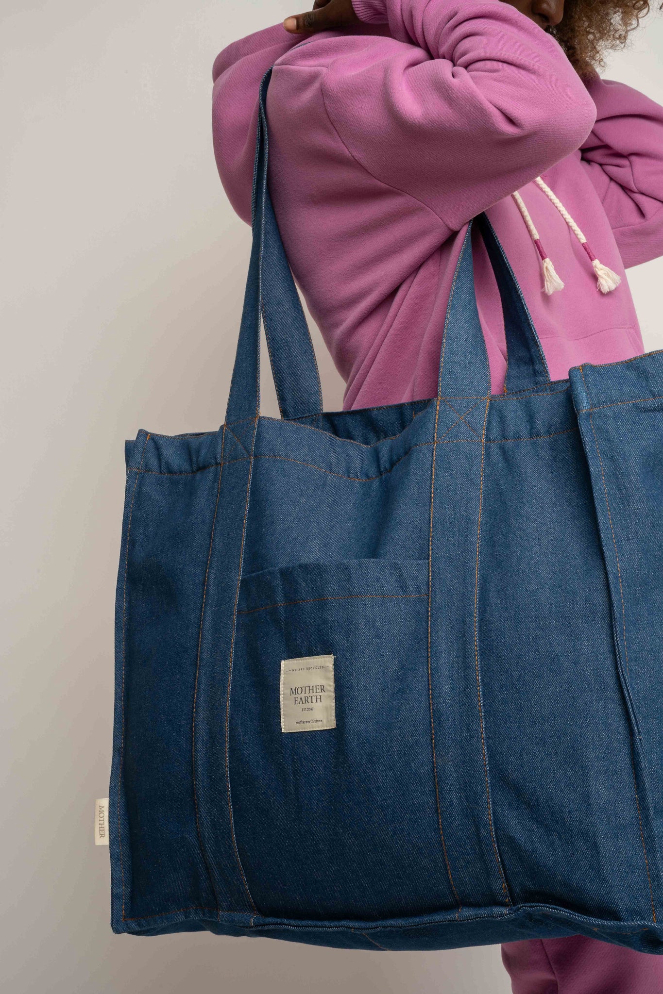 TORBA TYPU SHOPPER  BAG JEANSOWA NIEBIESKA - LIDO