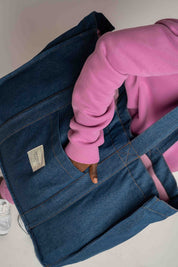 TORBA TYPU SHOPPER  BAG JEANSOWA NIEBIESKA - LIDO