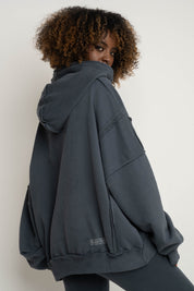 OVERSIZED HOODED SWEATSHIRT GRAPHITE - NESCA