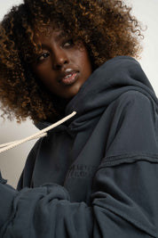 OVERSIZED HOODED SWEATSHIRT GRAPHITE - NESCA