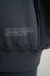 OVERSIZED HOODED SWEATSHIRT GRAPHITE - NESCA