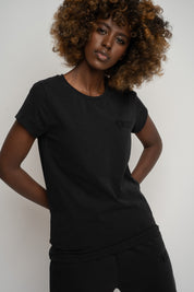 T-SHIRT DAMSKI CZARNY - PETIT