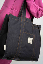TORBA TYPU SHOPPER  BAG GRANATOWA- LIDO