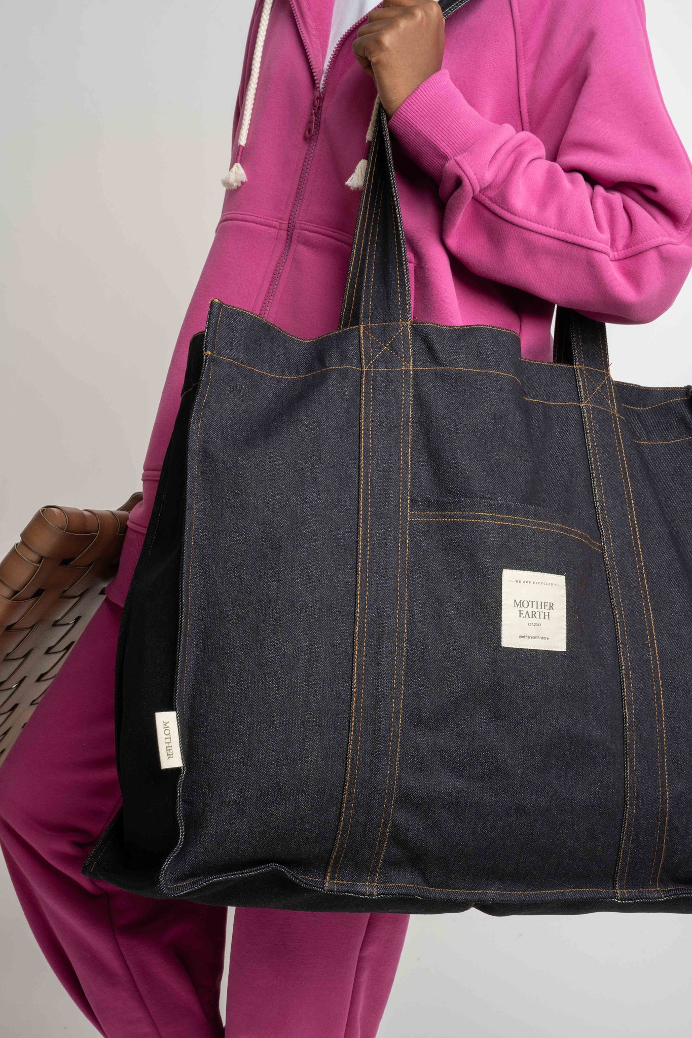 TORBA TYPU SHOPPER  BAG GRANATOWA- LIDO