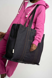 TORBA TYPU SHOPPER  BAG GRANATOWA- LIDO