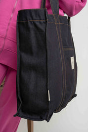 TORBA TYPU SHOPPER  BAG GRANATOWA- LIDO