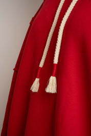 BLUZA Z KAPTUREM TYPU OVERSIZE CZERWONA - NESCA