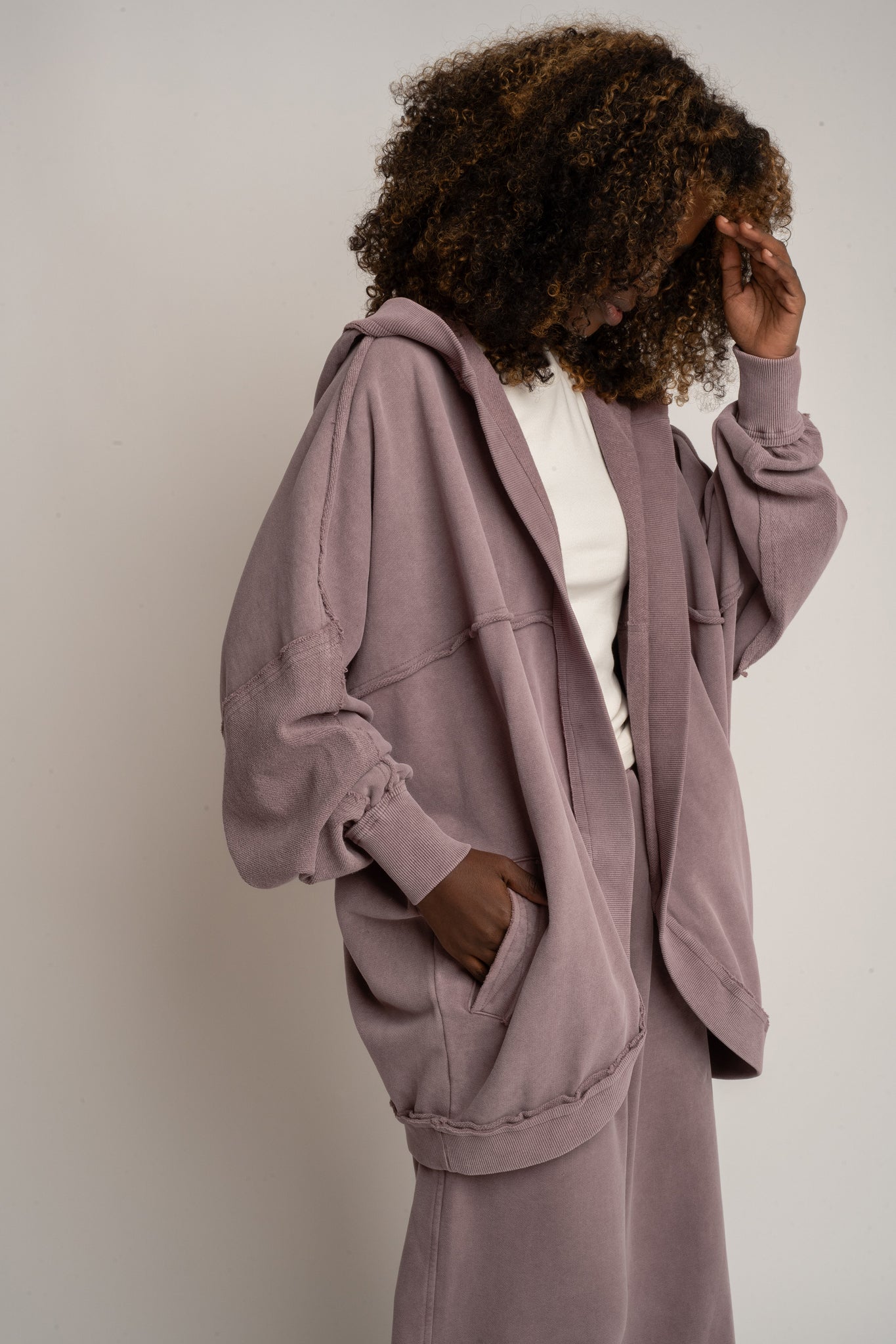BLUZA Z EFEKTEM WASHED WRZOSOWA - LUND