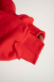 BLUZA Z KAPTUREM TYPU OVERSIZE CZERWONA - NESCA