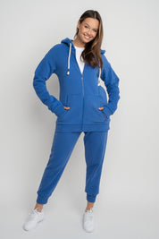 ZIPPER WITH HOOD - CORNFLOWER BLUE - ZANZIBAR