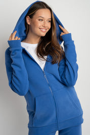 ZIPPER WITH HOOD - CORNFLOWER BLUE - ZANZIBAR