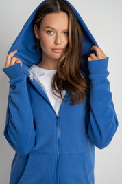 ZIPPER WITH HOOD - CORNFLOWER BLUE - ZANZIBAR