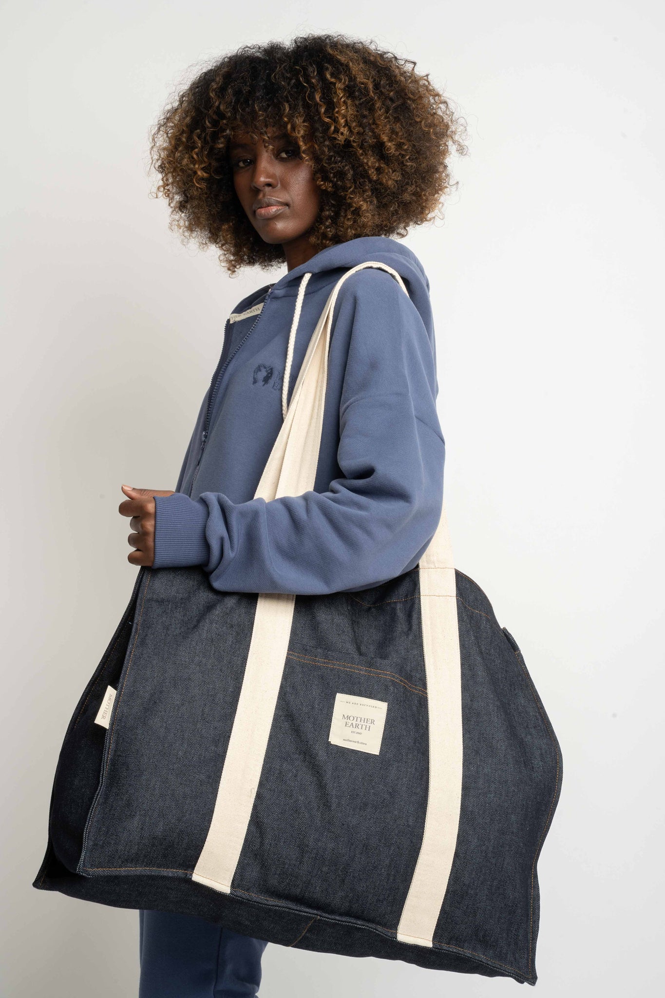 TORBA TYPU SHOPPER  BAG GRANATOWA- LIDO