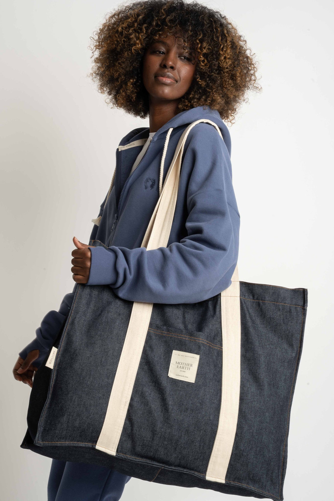 TORBA TYPU SHOPPER  BAG GRANATOWA- LIDO