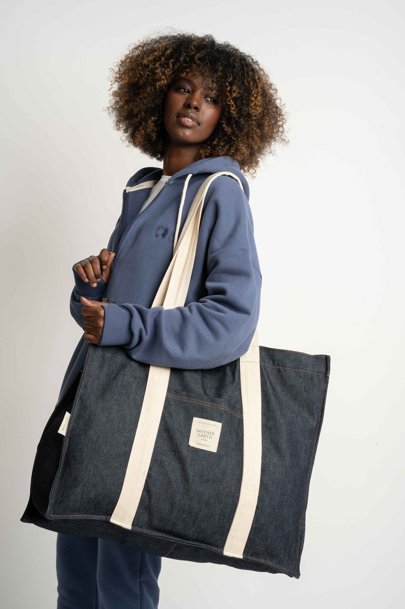 TORBA TYPU SHOPPER  BAG GRANATOWA- LIDO