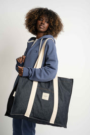 TORBA TYPU SHOPPER  BAG GRANATOWA- LIDO