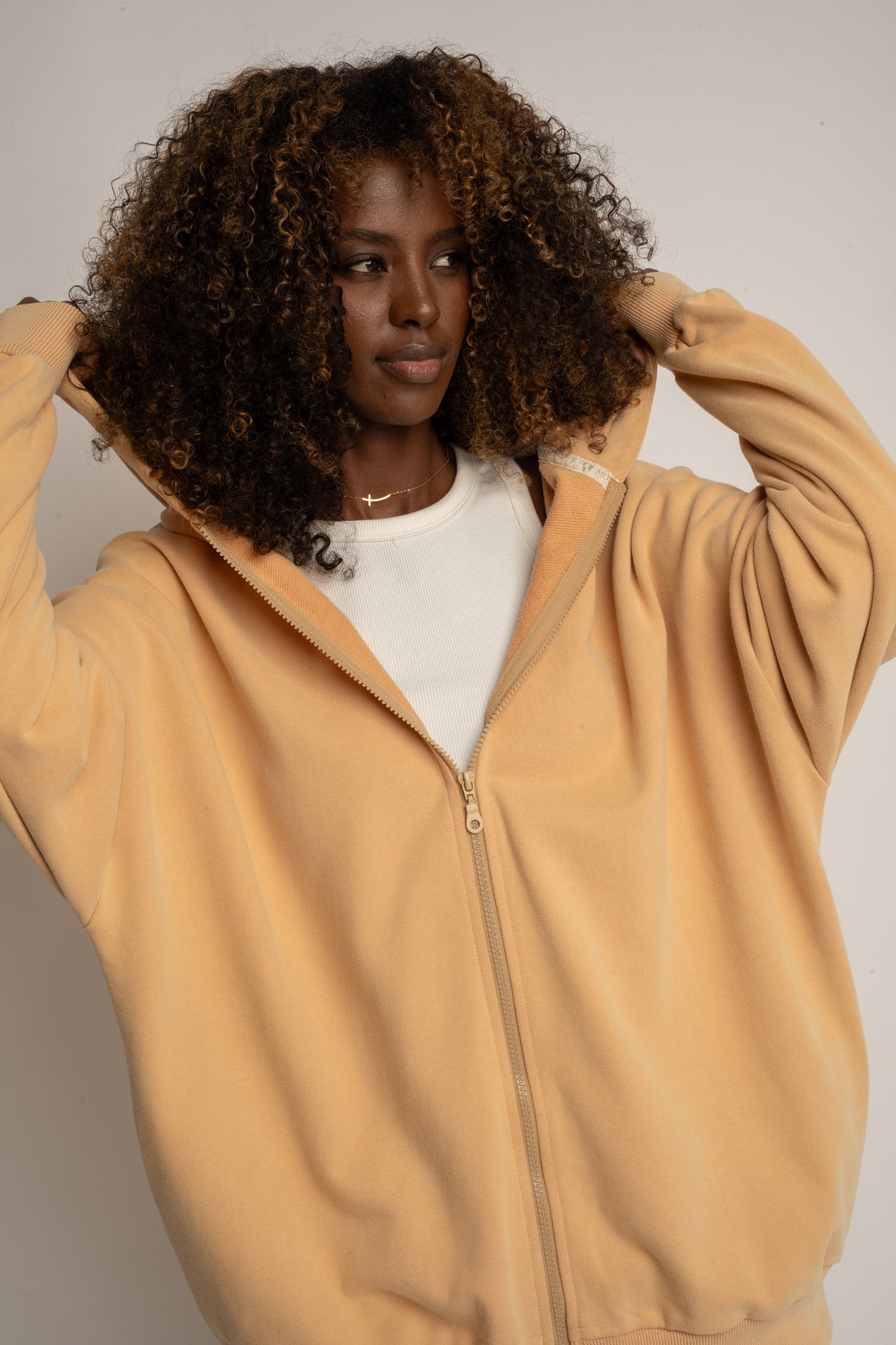 WASHED EFFECT HOODIE PEACH - SKAGEN
