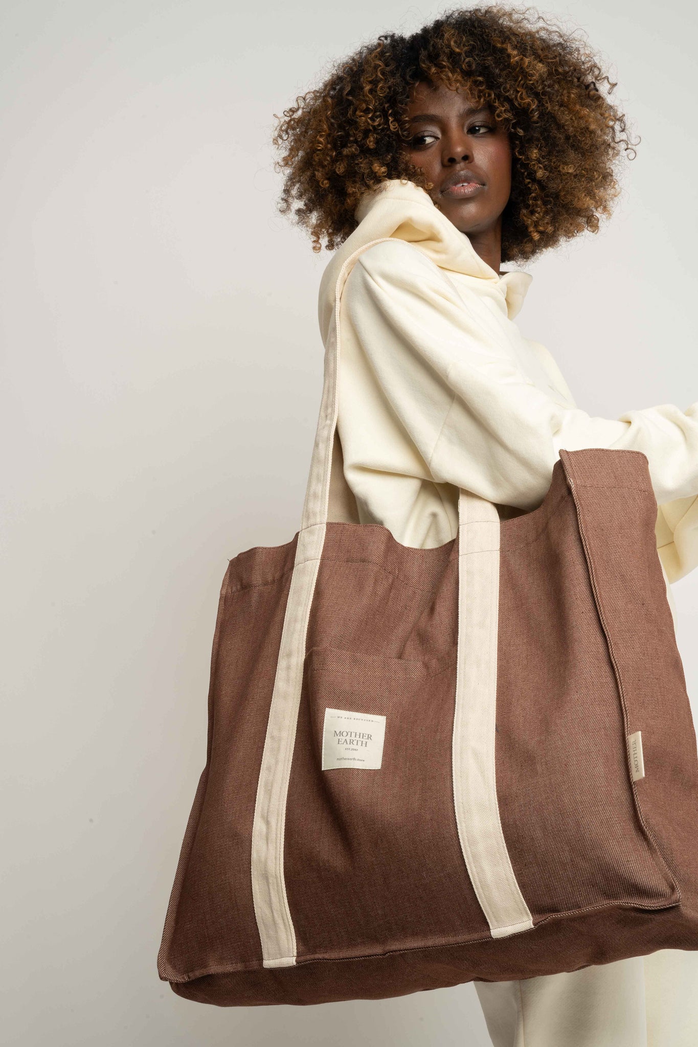 TORBA TYPU SHOPPER  BAG BRĄZOWA - LIDO