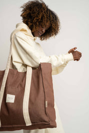 TORBA TYPU SHOPPER  BAG BRĄZOWA - LIDO