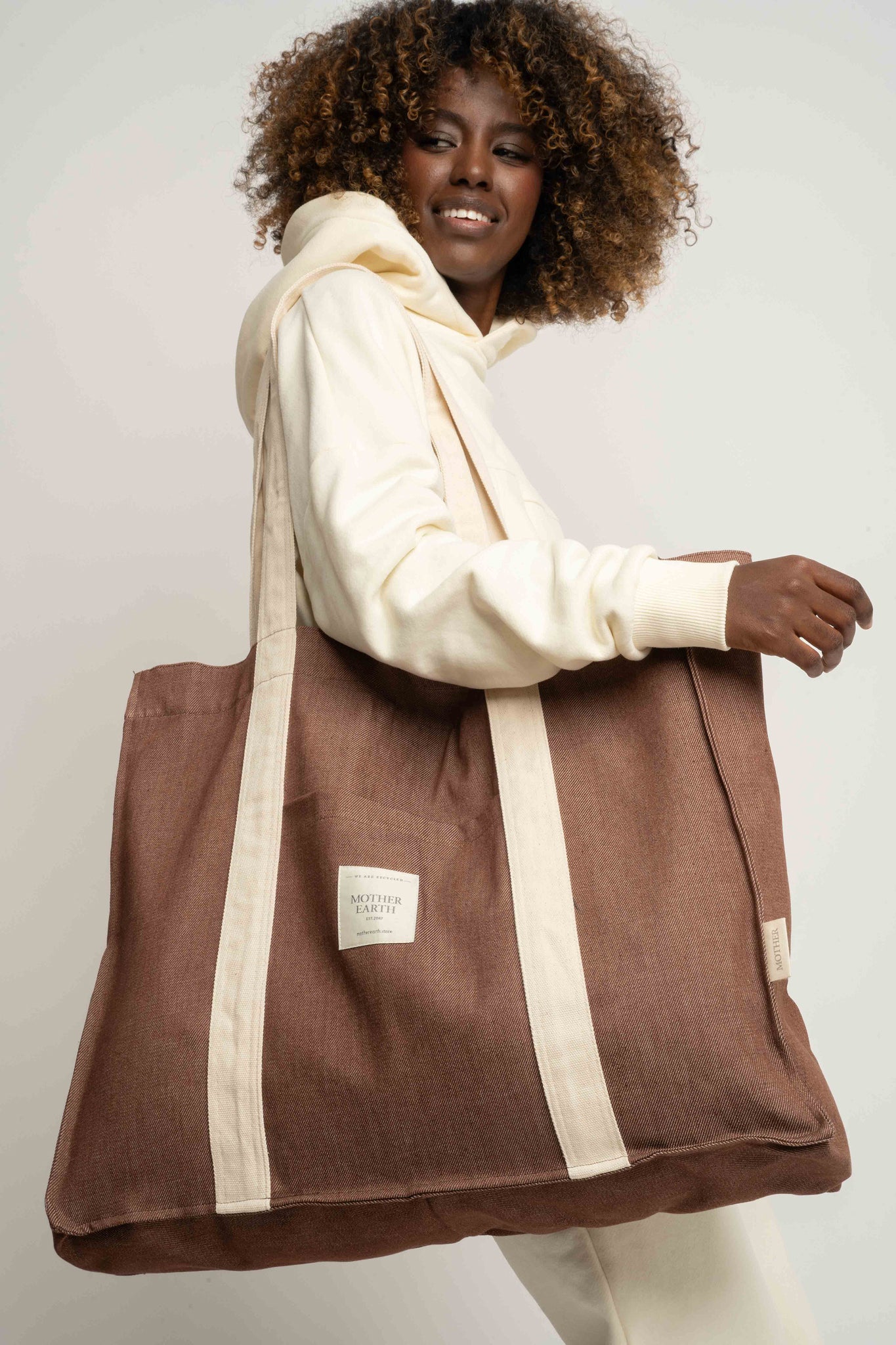 TORBA TYPU SHOPPER  BAG BRĄZOWA - LIDO