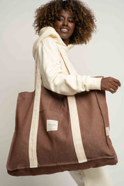 TORBA TYPU SHOPPER  BAG BRĄZOWA - LIDO