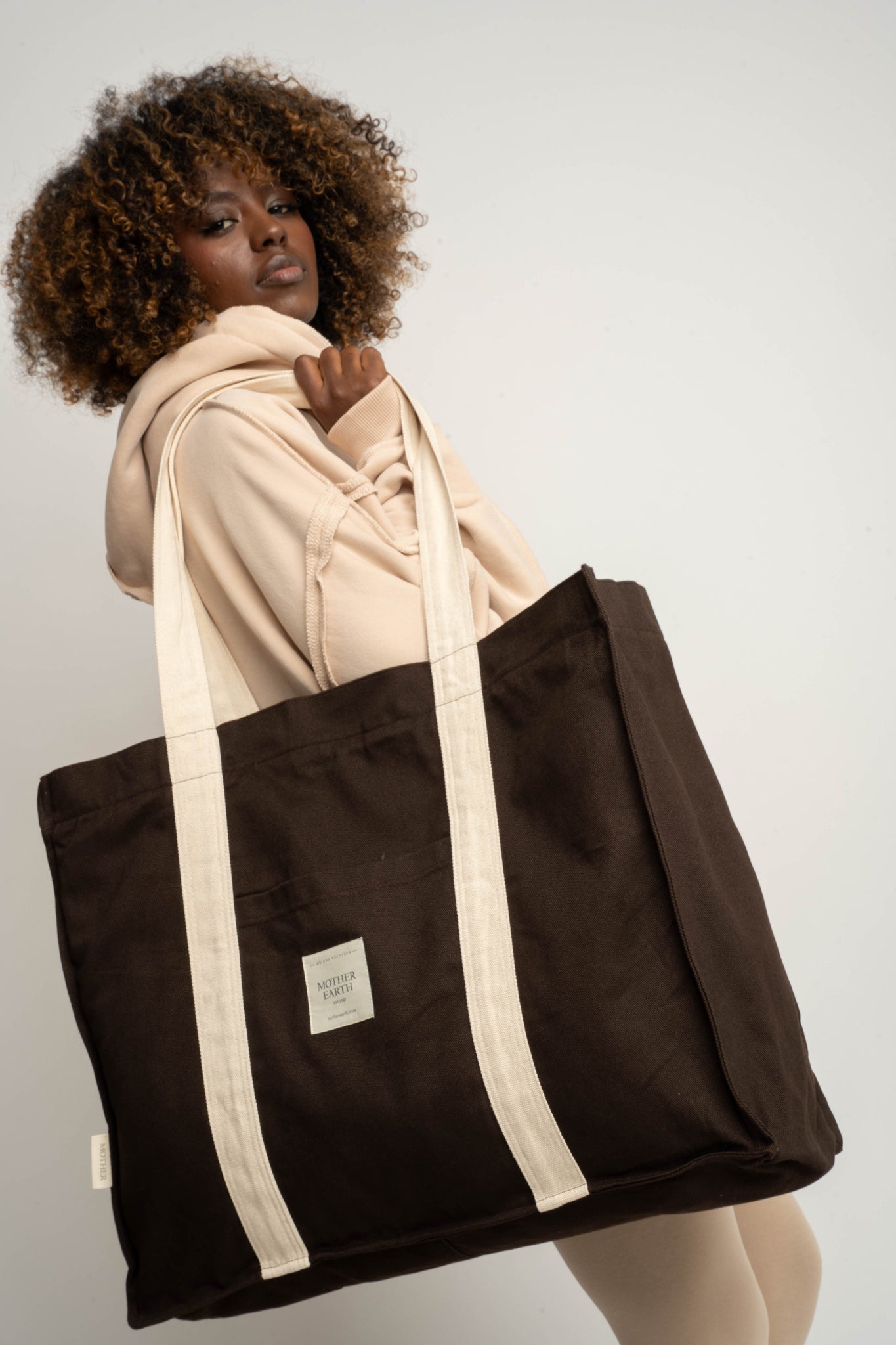 BROWN SHOPPER BAG - LIDO