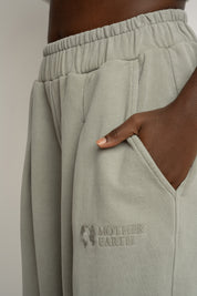 SPODNIE DRESOWE O KROJU BALLOON FIT Z EFEKTEM WASHED OLIWKOWE - RIBE PETIT