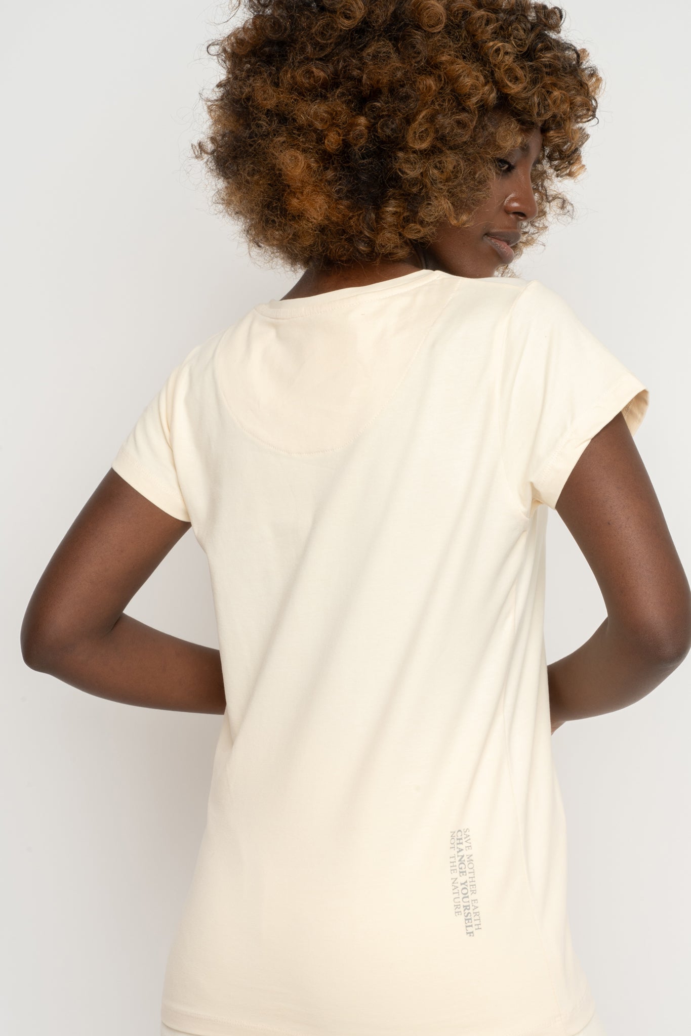 T-SHIRT DAMSKI ECRU - PETIT