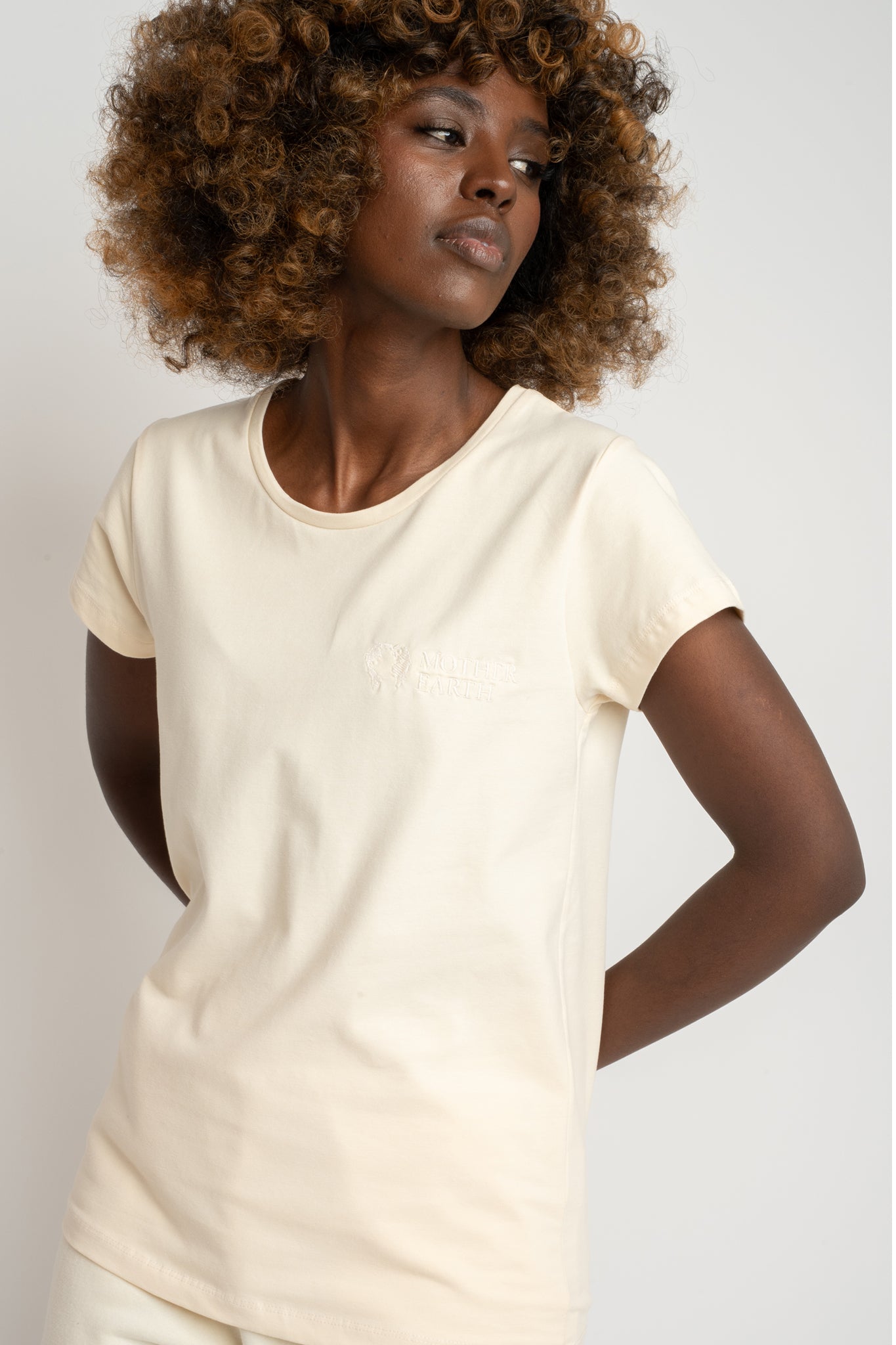 T-SHIRT DAMSKI ECRU - PETIT