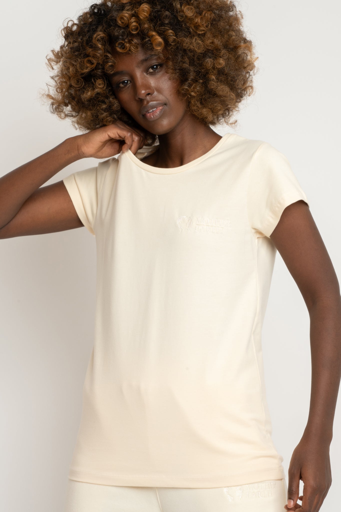 T-SHIRT DAMSKI ECRU - PETIT