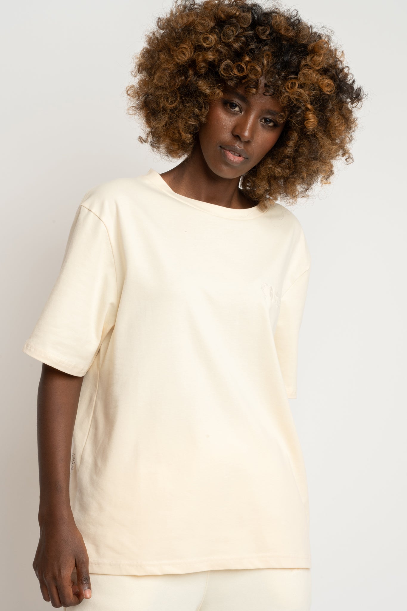 T-SHIRT DAMSKI ECRU - OYSTER