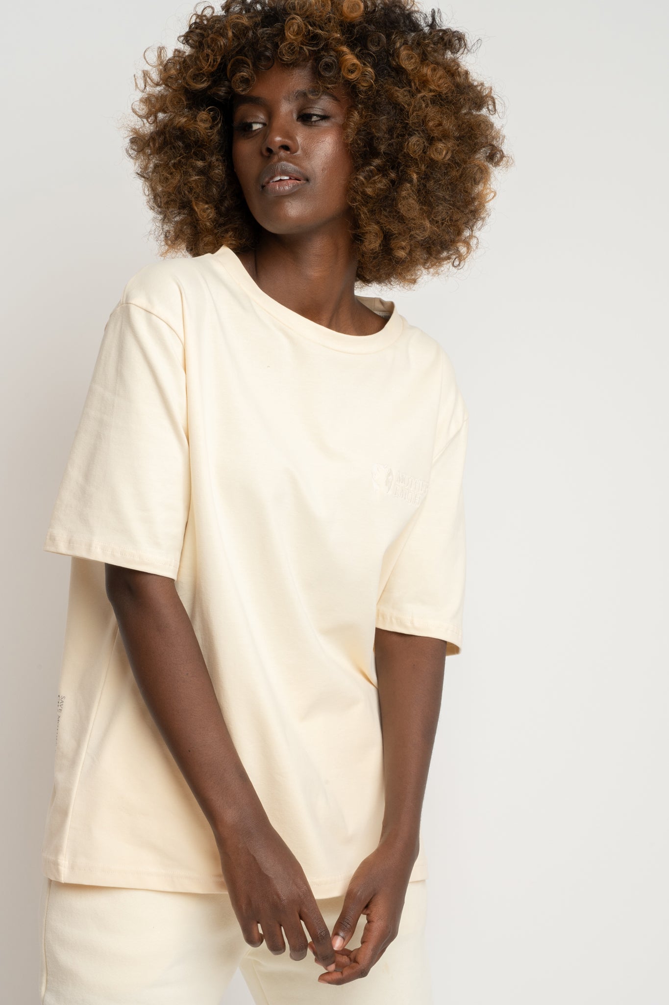 T-SHIRT DAMSKI ECRU - OYSTER