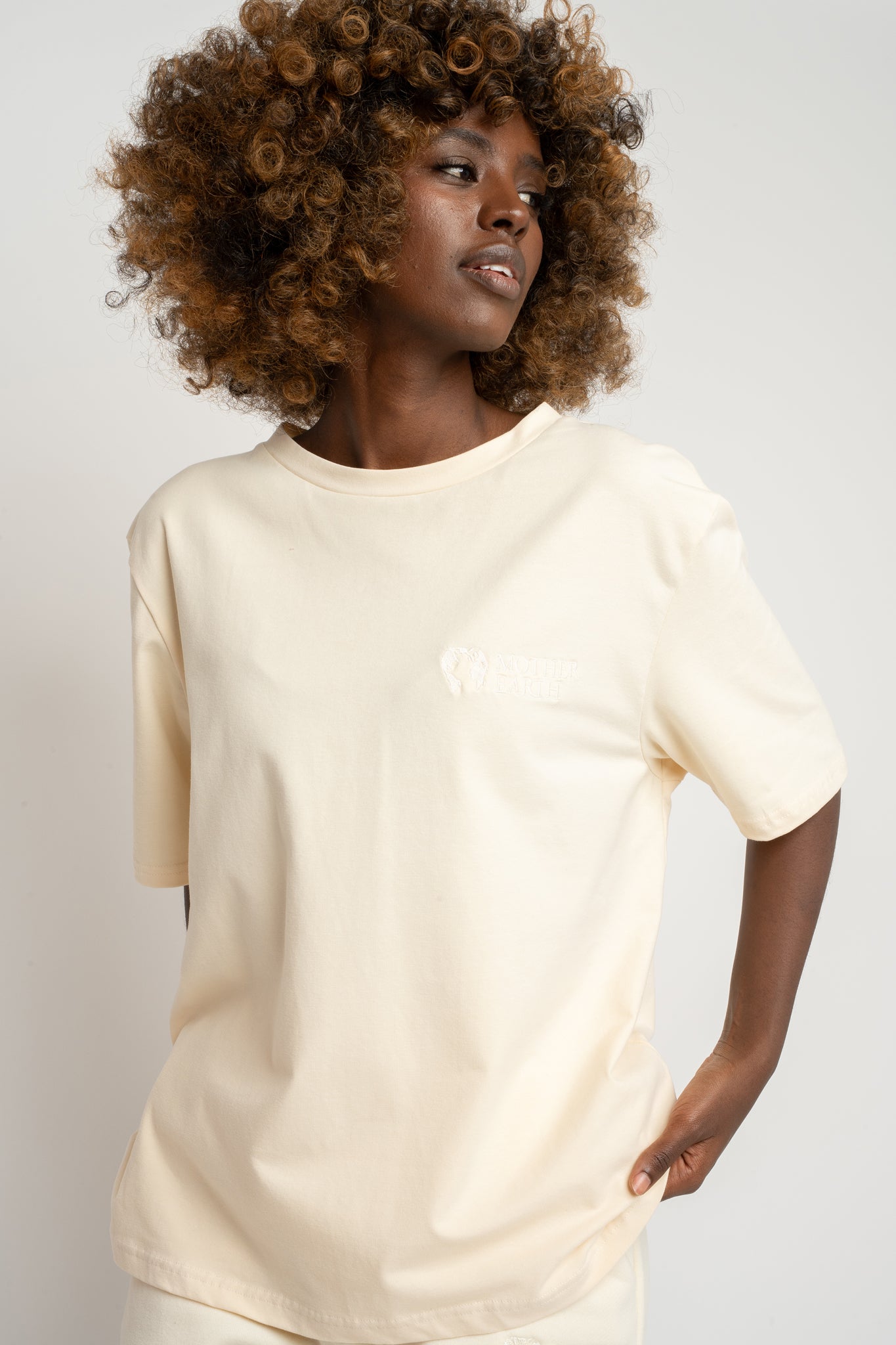 T-SHIRT DAMSKI ECRU - OYSTER