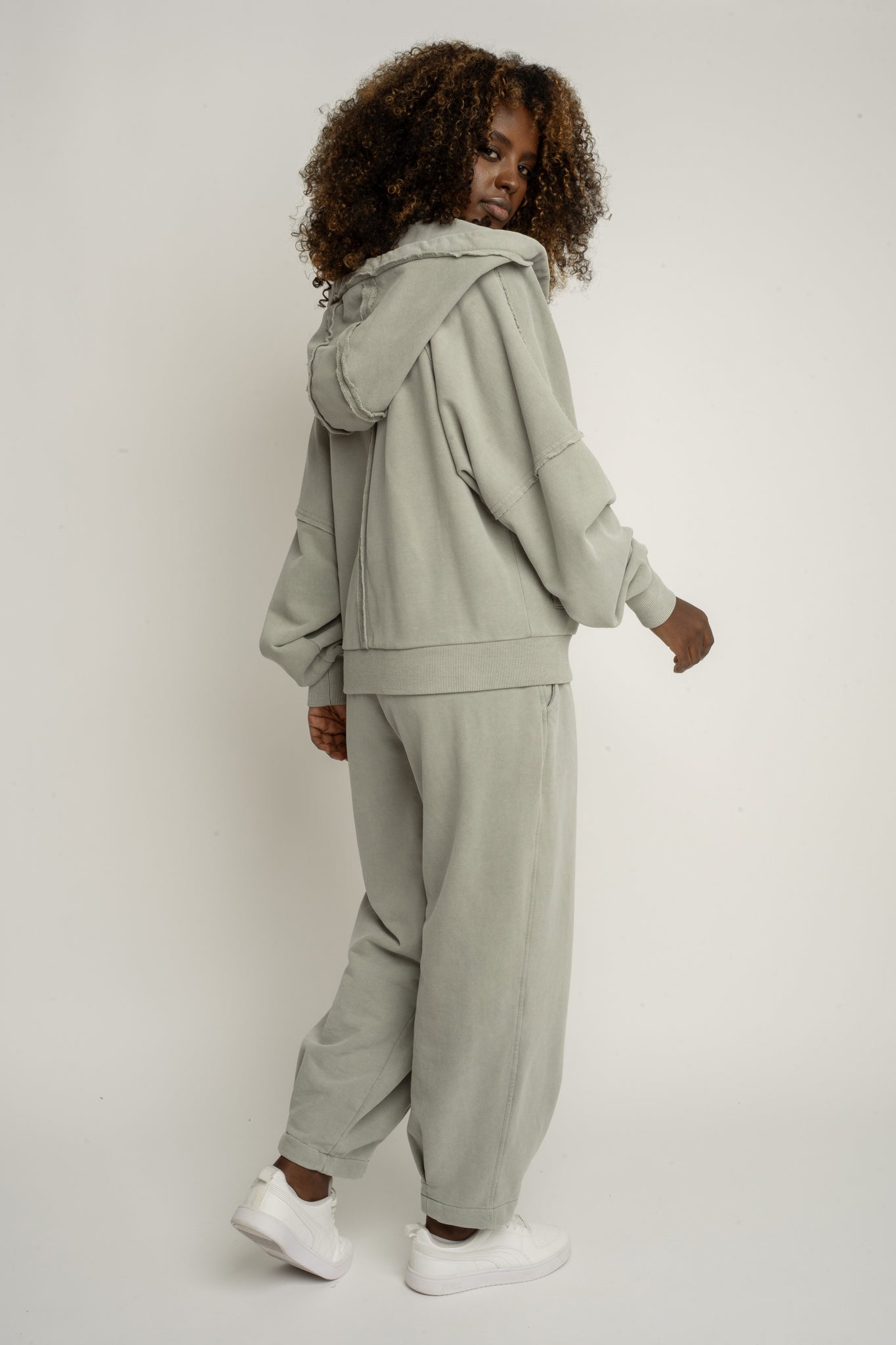WASHED EFFECT OLIVE BLOUSE - NARVIK