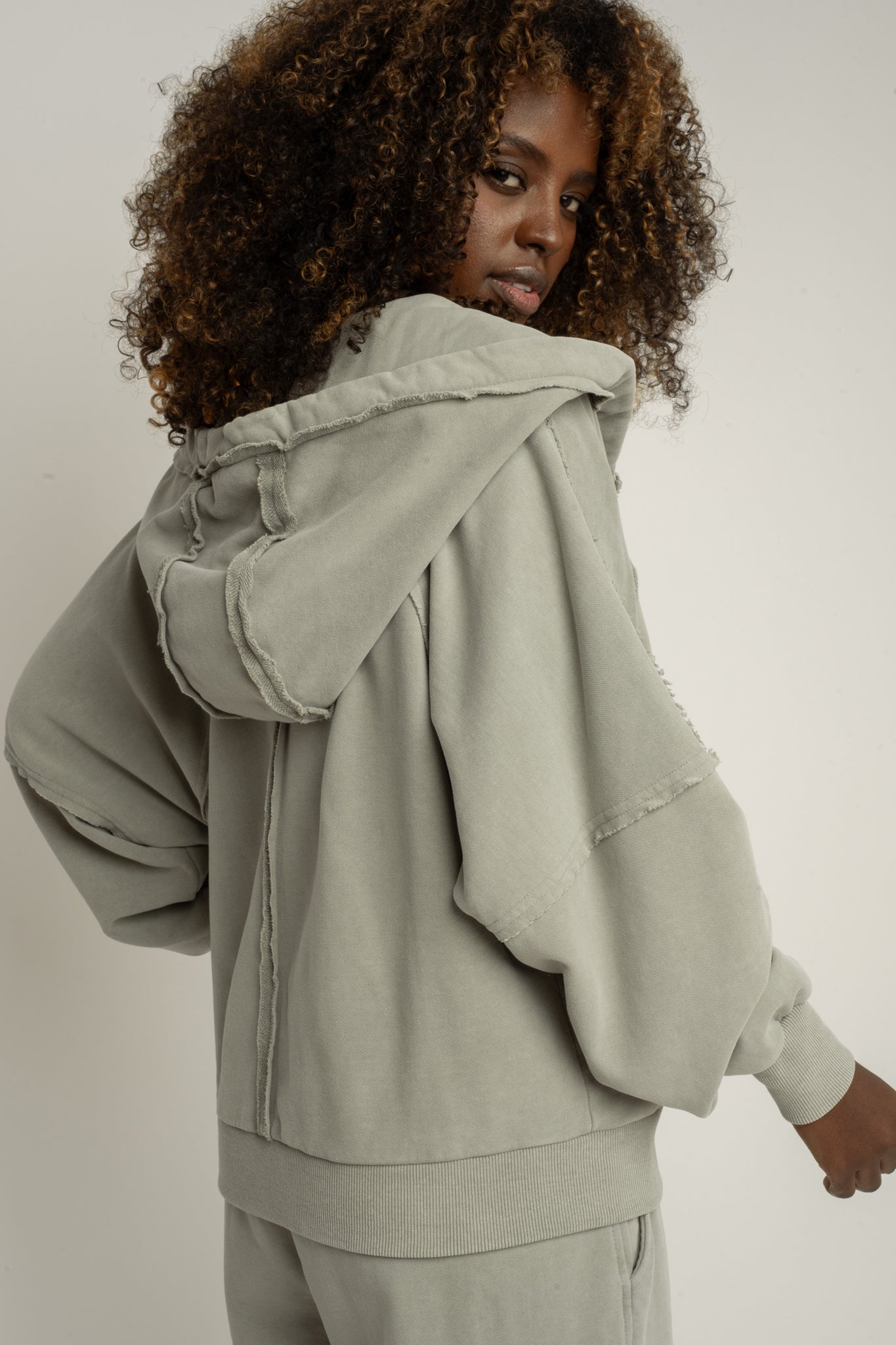 WASHED EFFECT OLIVE BLOUSE - NARVIK