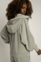 WASHED EFFECT OLIVE BLOUSE - NARVIK