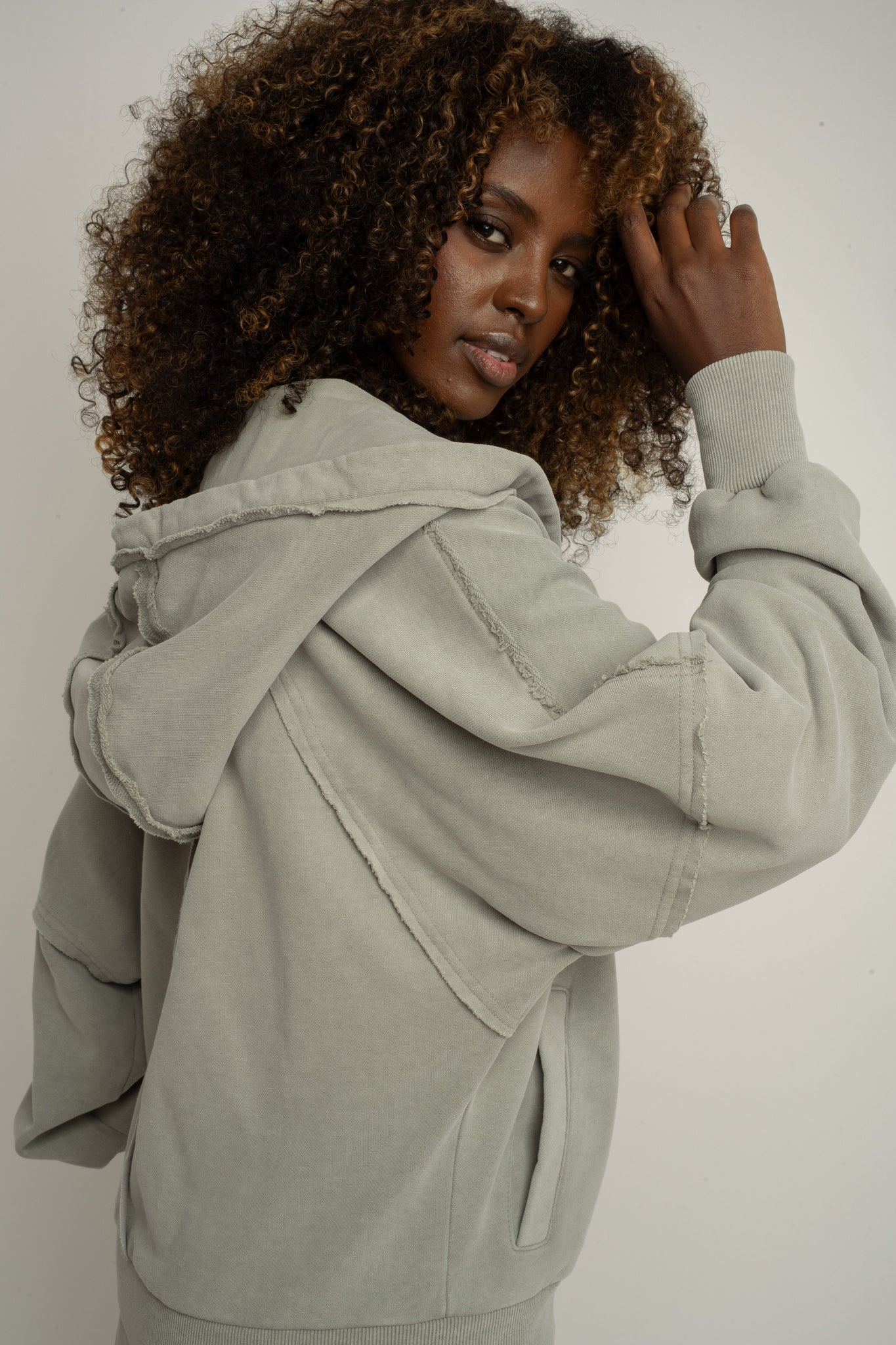 WASHED EFFECT OLIVE BLOUSE - NARVIK