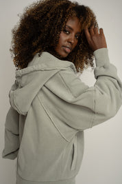 WASHED EFFECT OLIVE BLOUSE - NARVIK