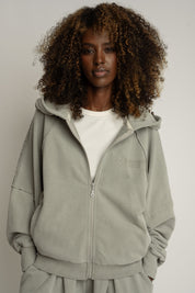 WASHED EFFECT OLIVE BLOUSE - NARVIK