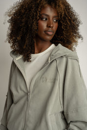 WASHED EFFECT OLIVE BLOUSE - NARVIK