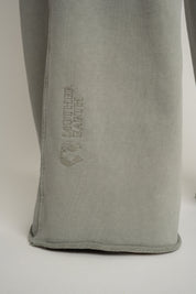 SPODNIE DRESOWE O KROJU WIDE  LEG Z EFEKTEM WASHED OLIWKOWE - ESBJERG