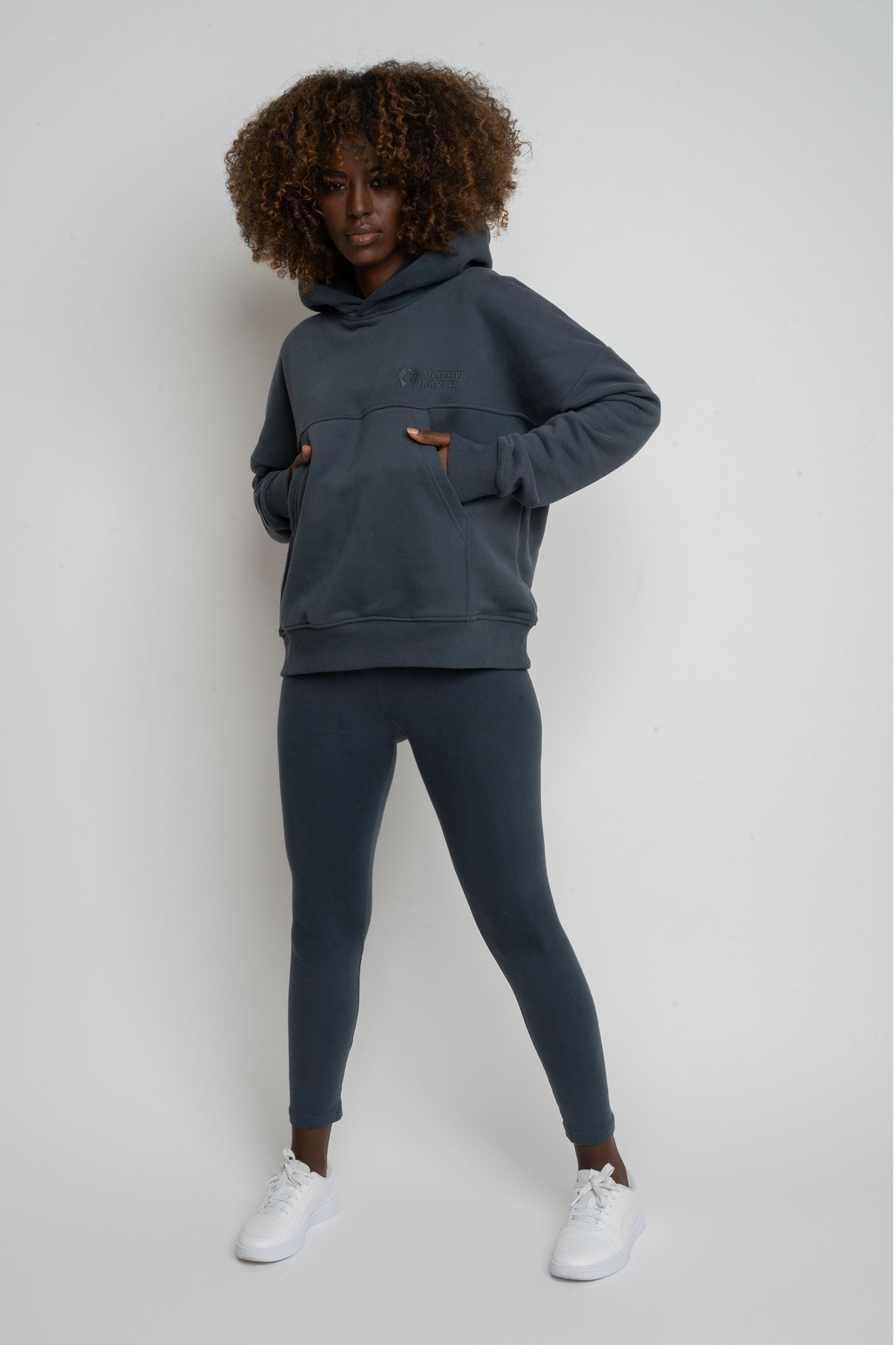 BLUZA Z KAPTUREM GRAFITOWA - MURIA
