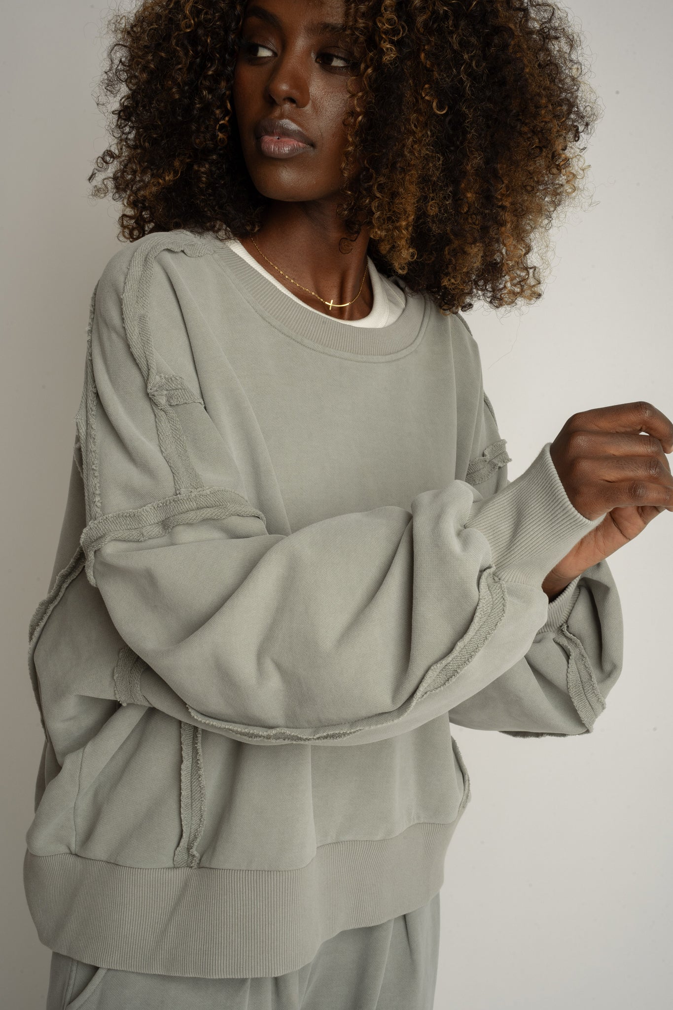WASHED EFFECT BLOUSE OLIVE - DALARNA
