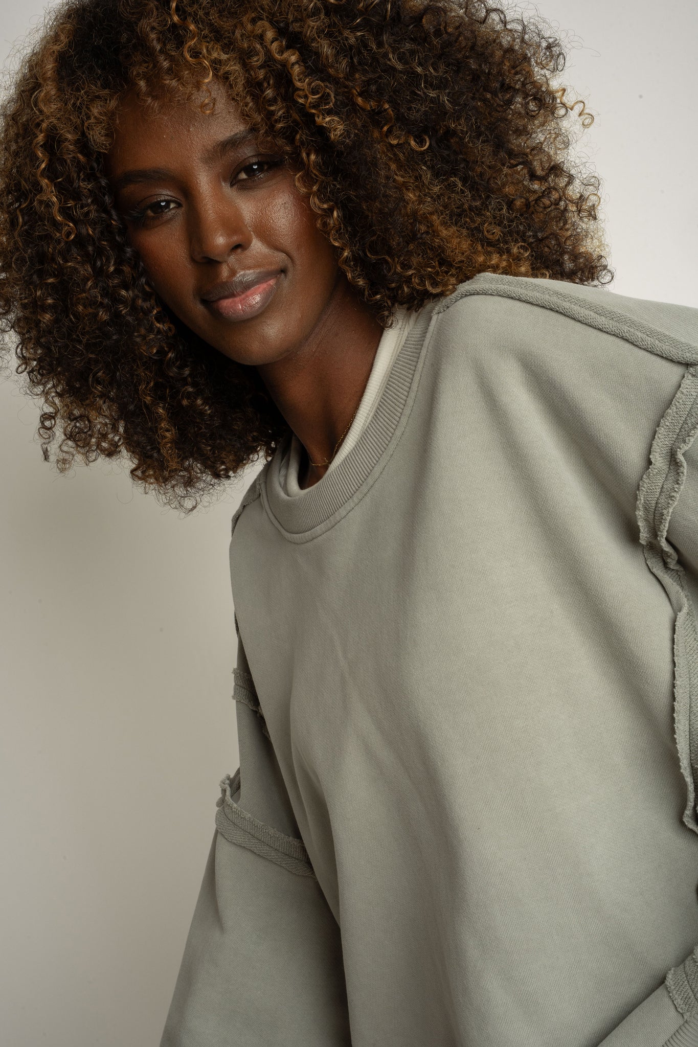 WASHED EFFECT BLOUSE OLIVE - DALARNA