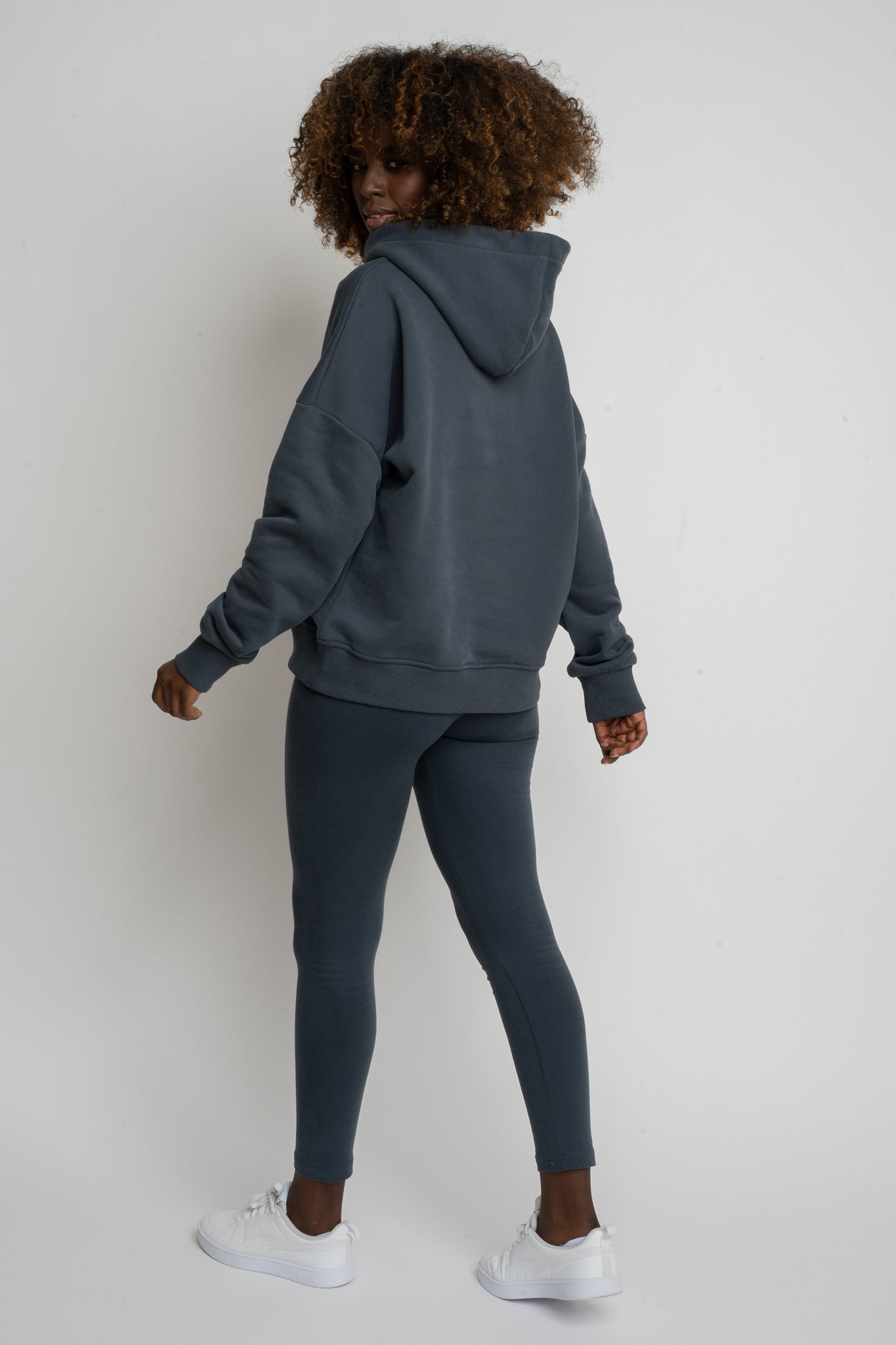 BLUZA Z KAPTUREM GRAFITOWA - MURIA