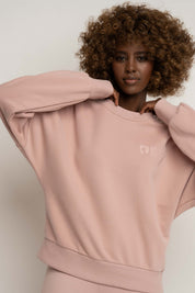BLUZA TYPU CREWNECK JASNORÓŻOWA - OZARK