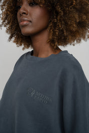 BLUZA O KROJU REGULAR FIT Z DŁUŻSZYM TYŁEM GRAFITOWA - COOK