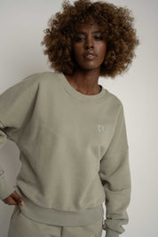BLUZA TYPU CREWNECK JASNOBRĄZOWA - OZARK