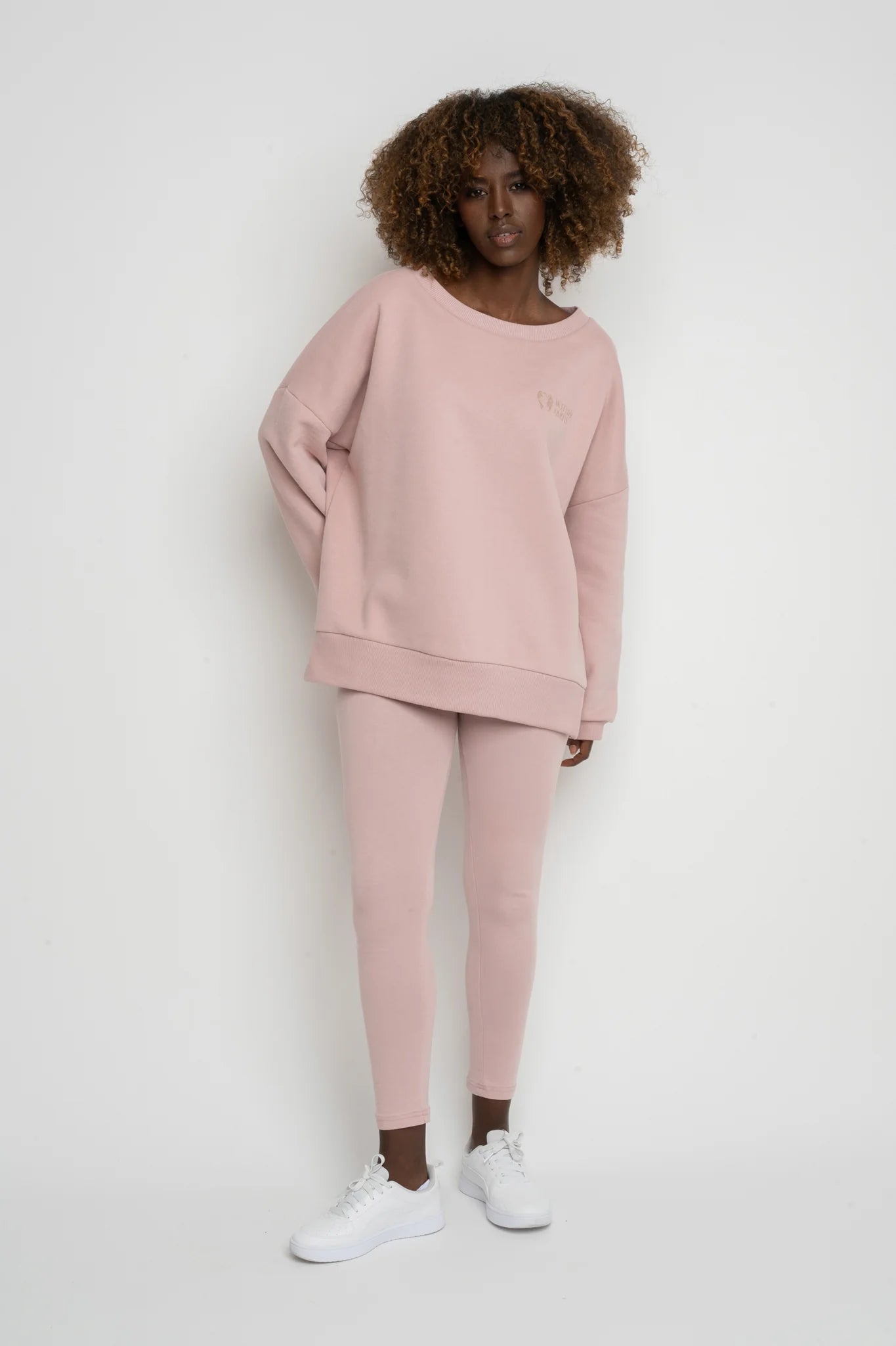 2nd DROP LIGHT PINK OVERSIZED SWEATSHIRT WITH A WIDE NECK - MULL